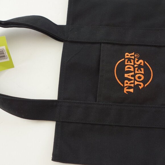 Trader Joes Mini Canvas Tote Bag Black, and Orange New With Tag - Picture 5 of 6